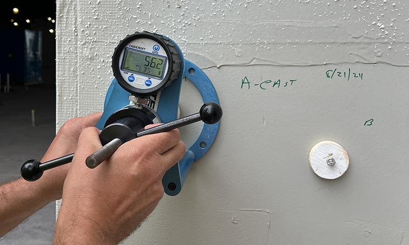 adhesion testing device on surface of building