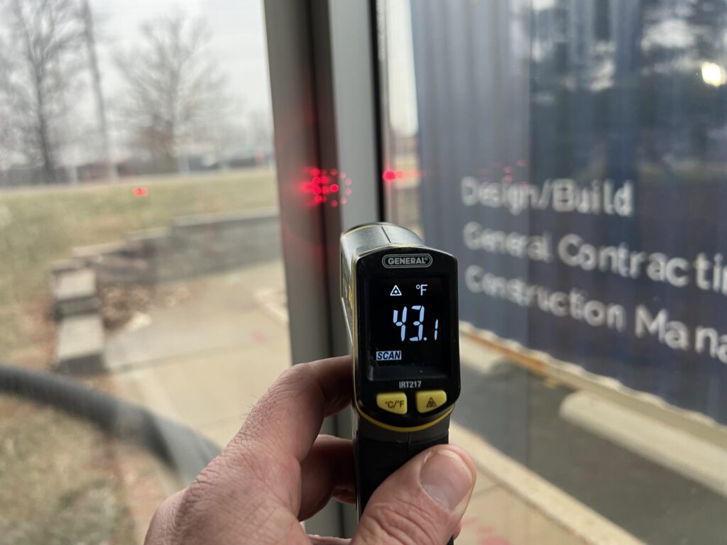 Temperature reading to determine enclosure of commercial property