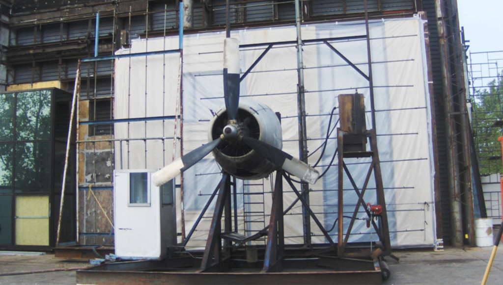The original plane propeller used for window testing by Mid America Testing Lab - now a G&W Engineering Company