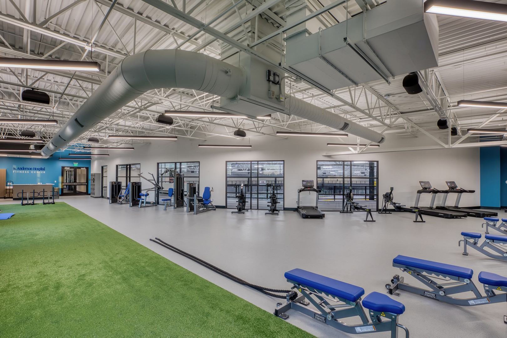 Workout facility inside RP Lumber Ice Rink in Edwardsville, IL where G&W Engineering did the MEPFP engineering