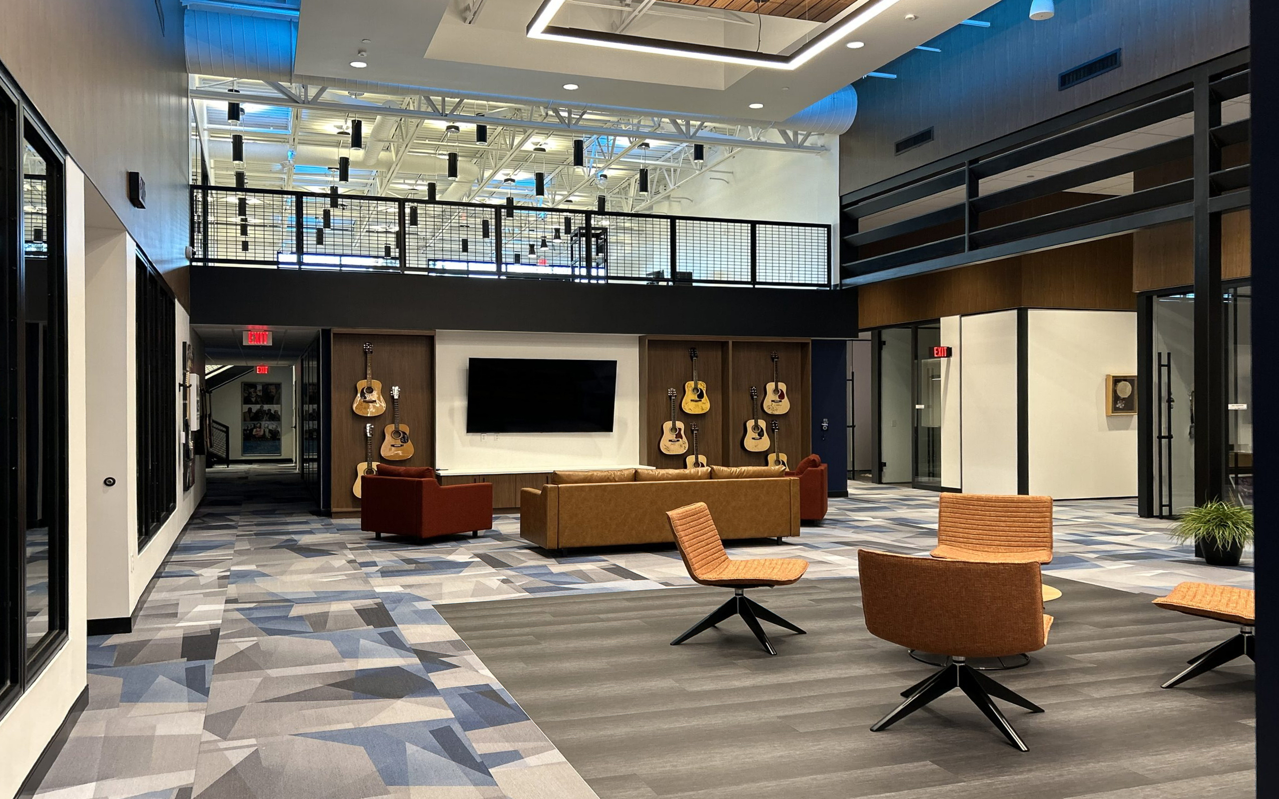 Open atrium inside the office headquarters for KSE Radio in Colorado