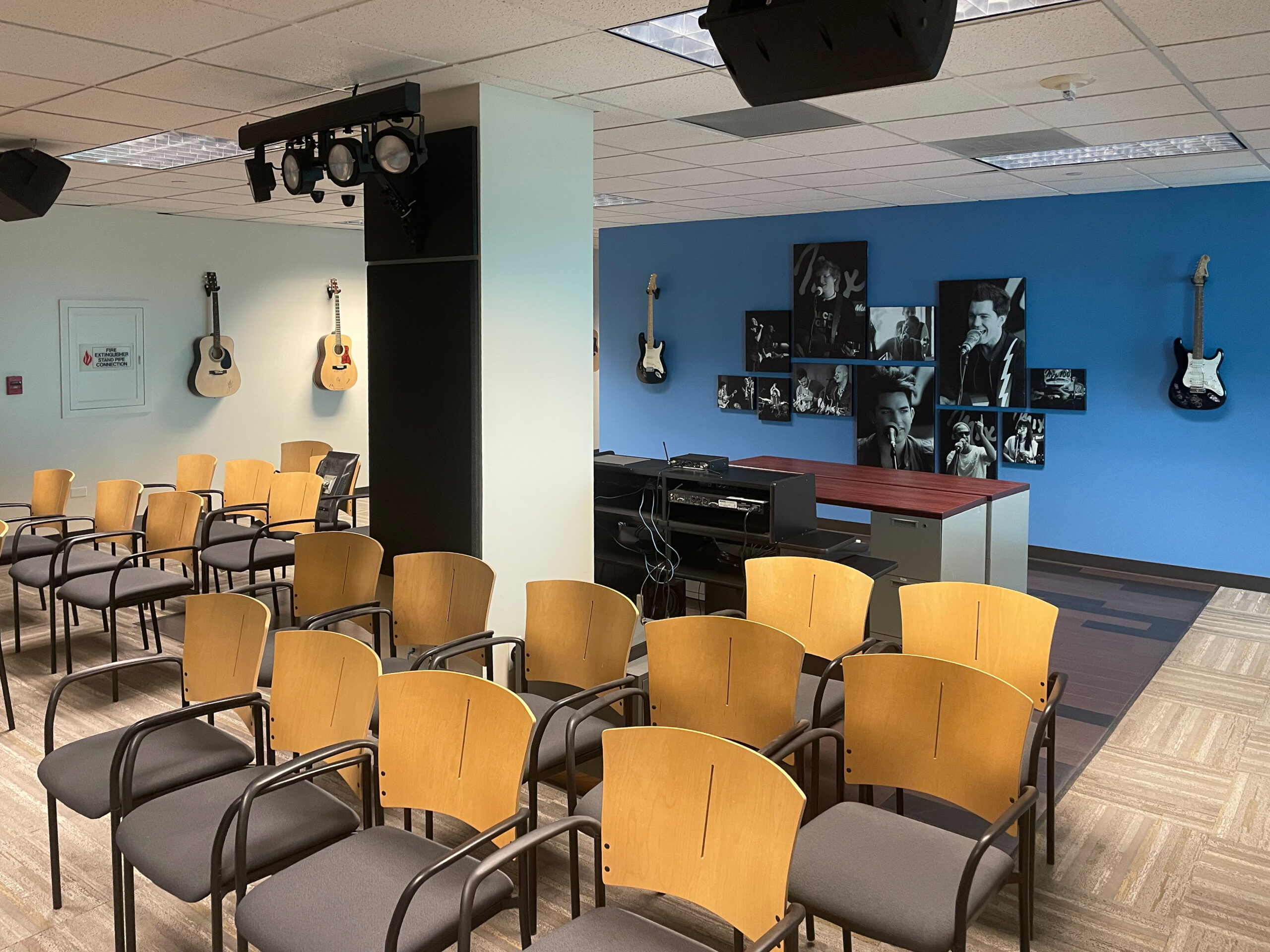 open recording studio inside the renovated KSE radio station.