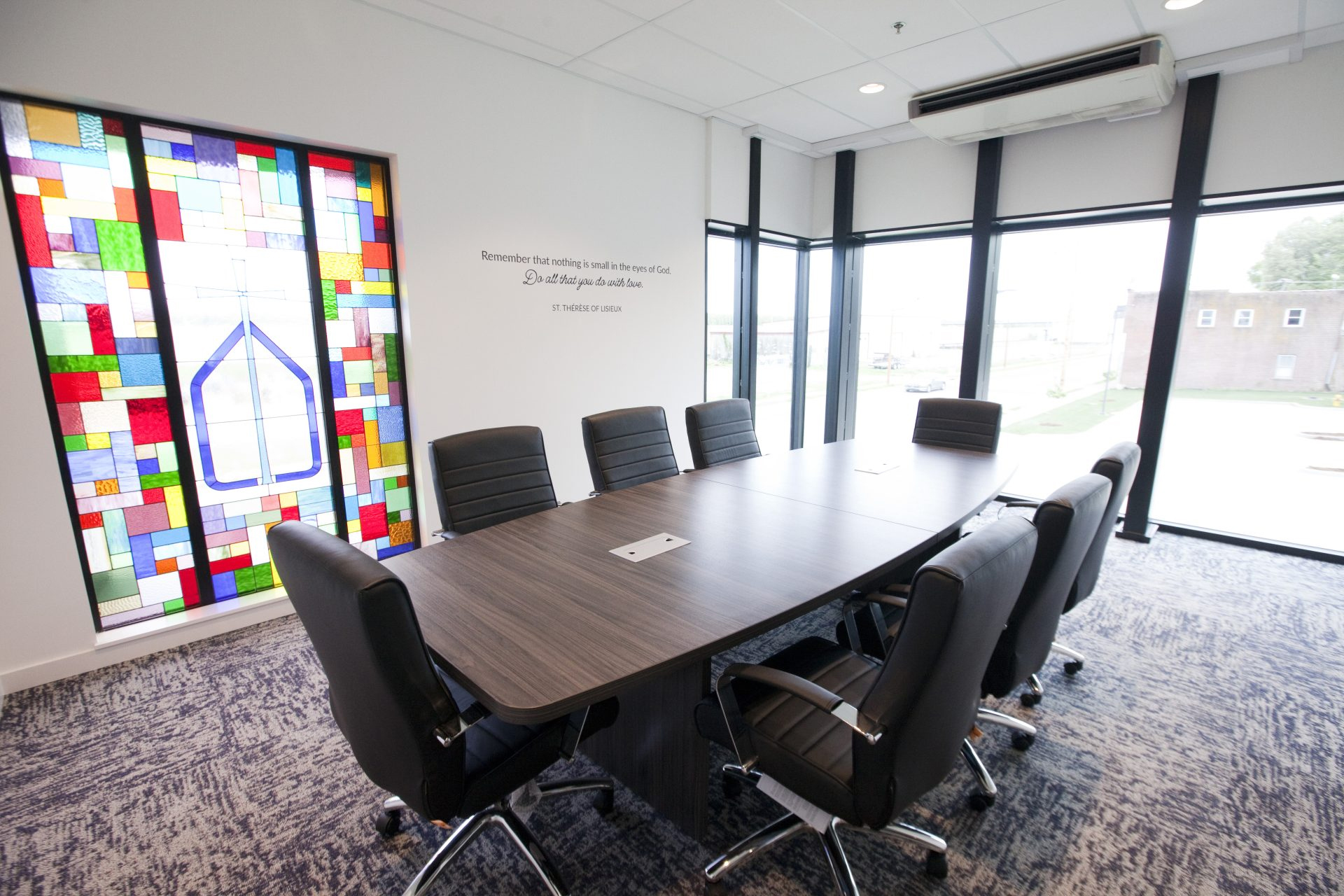 Community gather room inside Catholic Charities Lifehouse building after G&W performed Enclosure testing and commissioning.