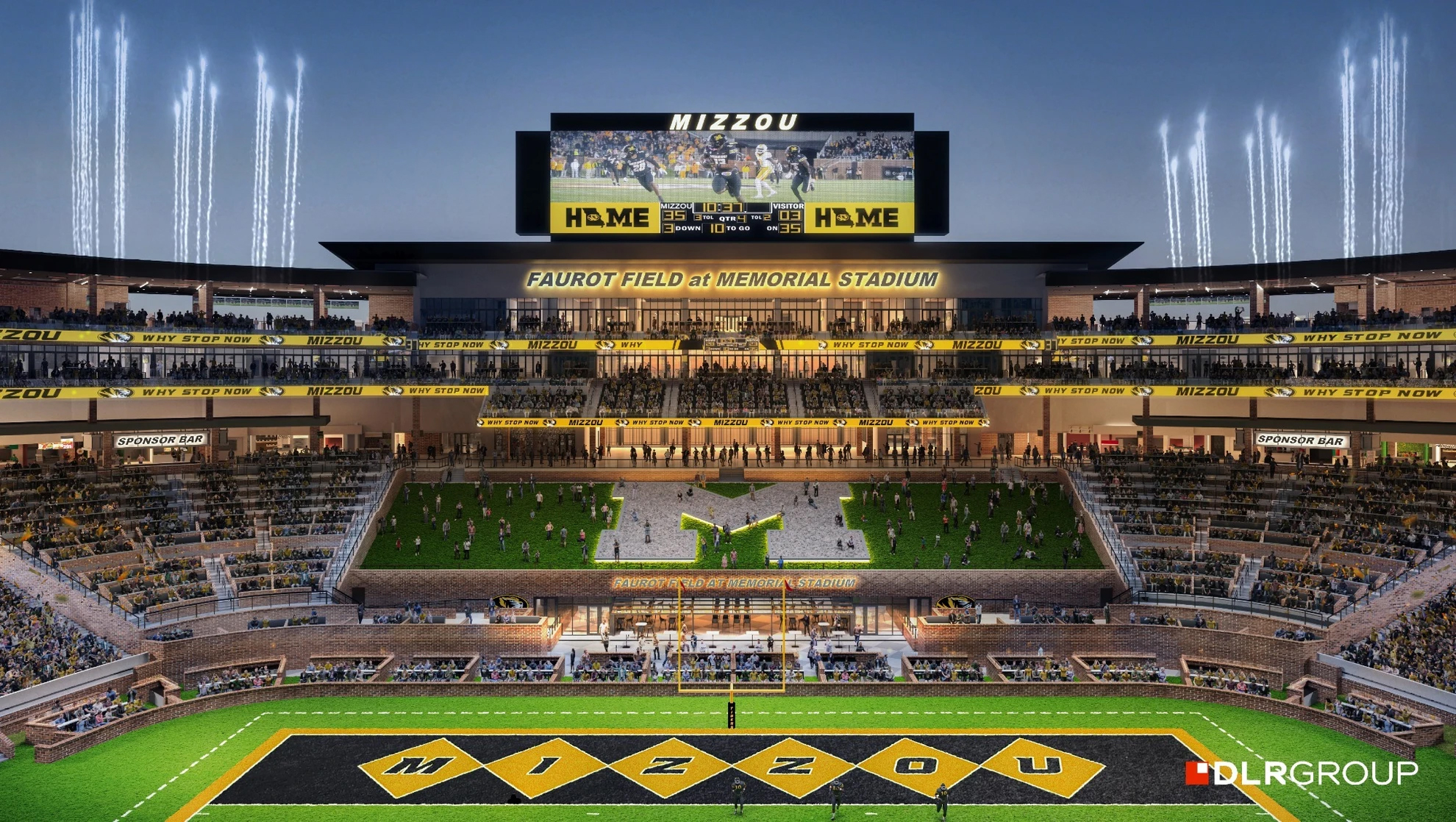 Artist Rendering of new renovations to the University of Missouri Memorial Football Stadium